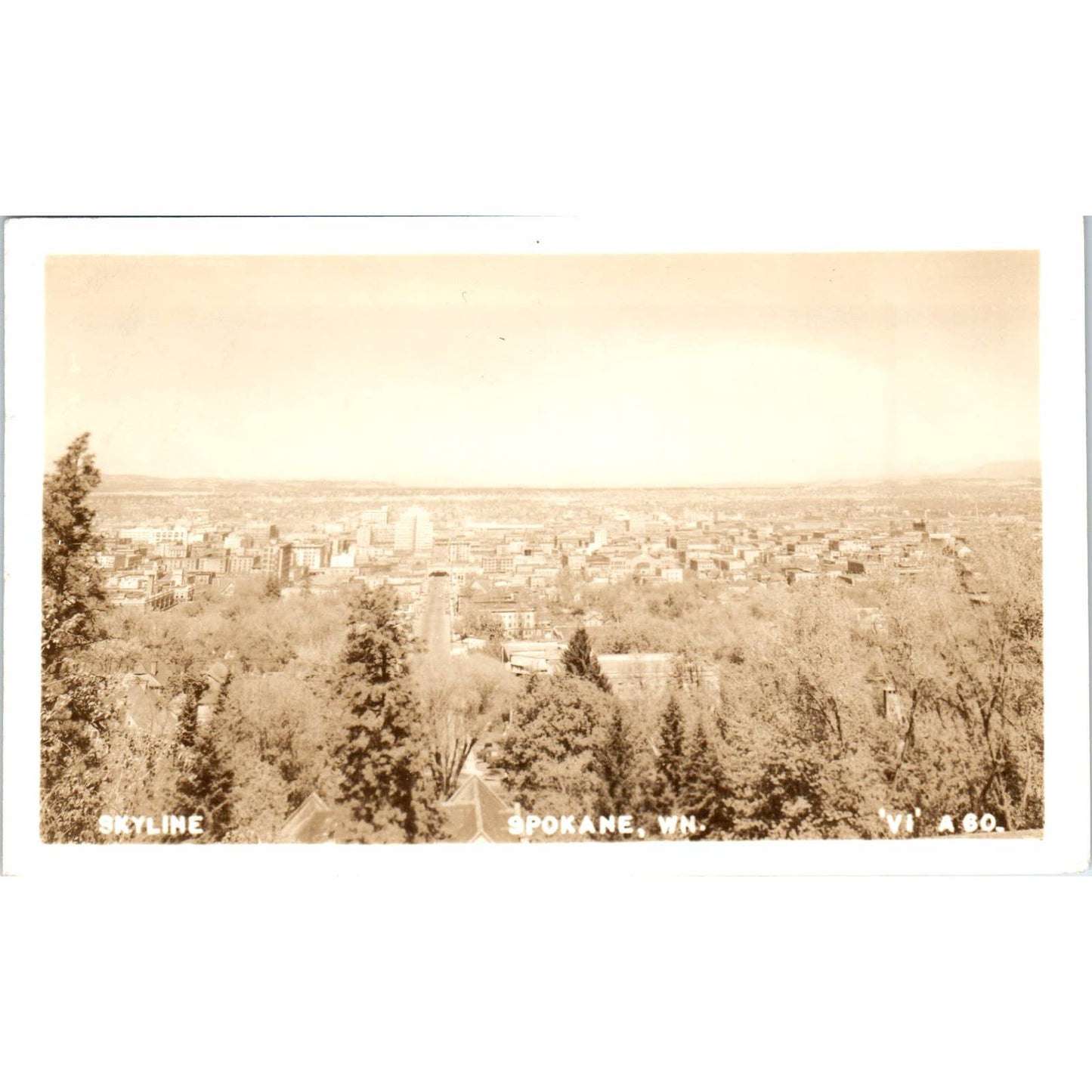 Vintage Postcard RPPC Skyline - Spokane Washington TD9