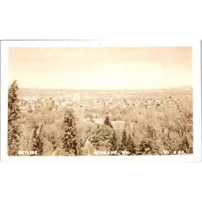 Vintage Postcard RPPC Skyline - Spokane Washington TD9