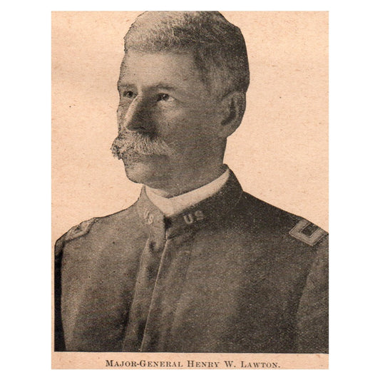 Major-General Henry W. Lawton 3.5x3" Original Engraving 1899 AK5-M28