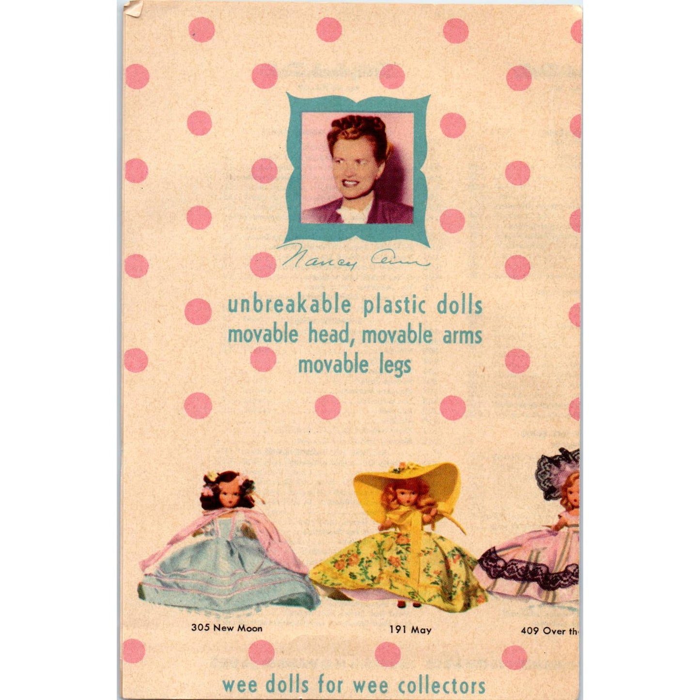 Nancy Ann Storybook Dolls Advertising Leaflet Unbreakable Plastic Dolls SE8