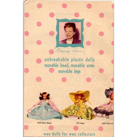 Nancy Ann Storybook Dolls Advertising Leaflet Unbreakable Plastic Dolls B6