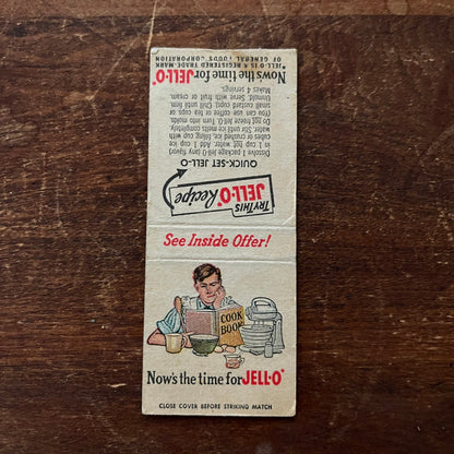 Jello Quick-Set Recipe Advertising Matchbook Cover SA9-M13