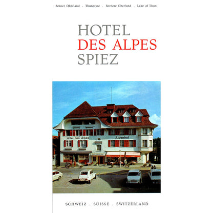 Vintage Hotel Des Alpes Spiez Fold Out Travel Brochure AD7