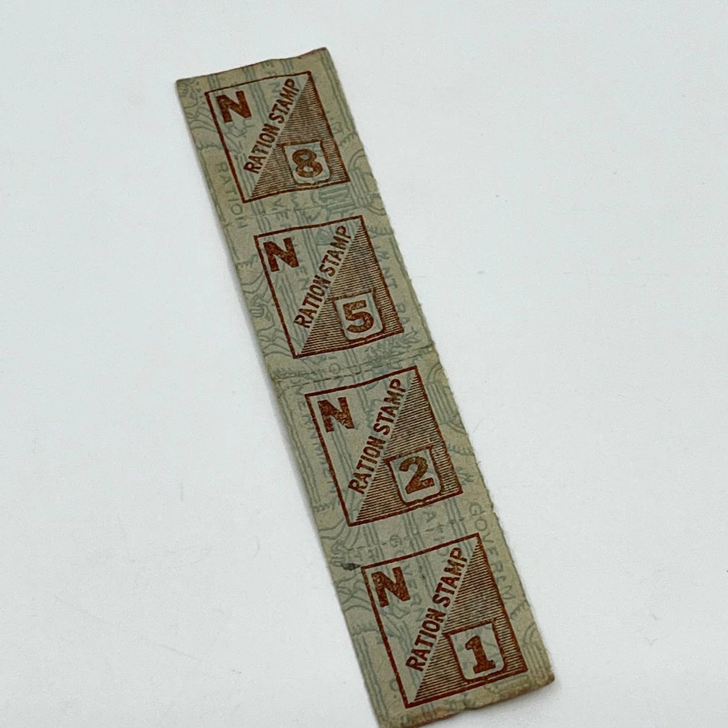 1940s WWII “N” Ration Stamp 1,2,5,8 Set of 4 Stamps SC6