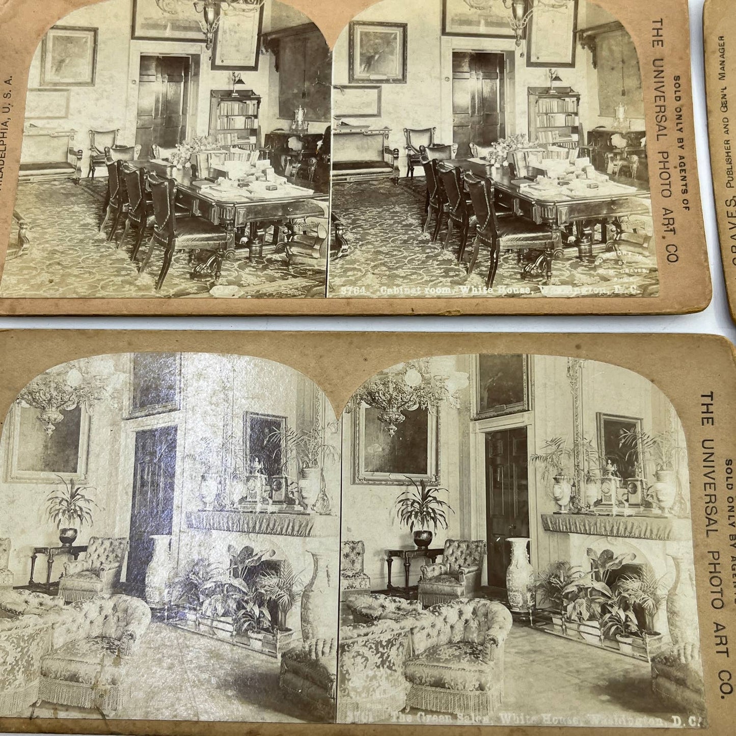 c1900 Lot of 6 Stereo View Cards Featuring The White HouseTA9