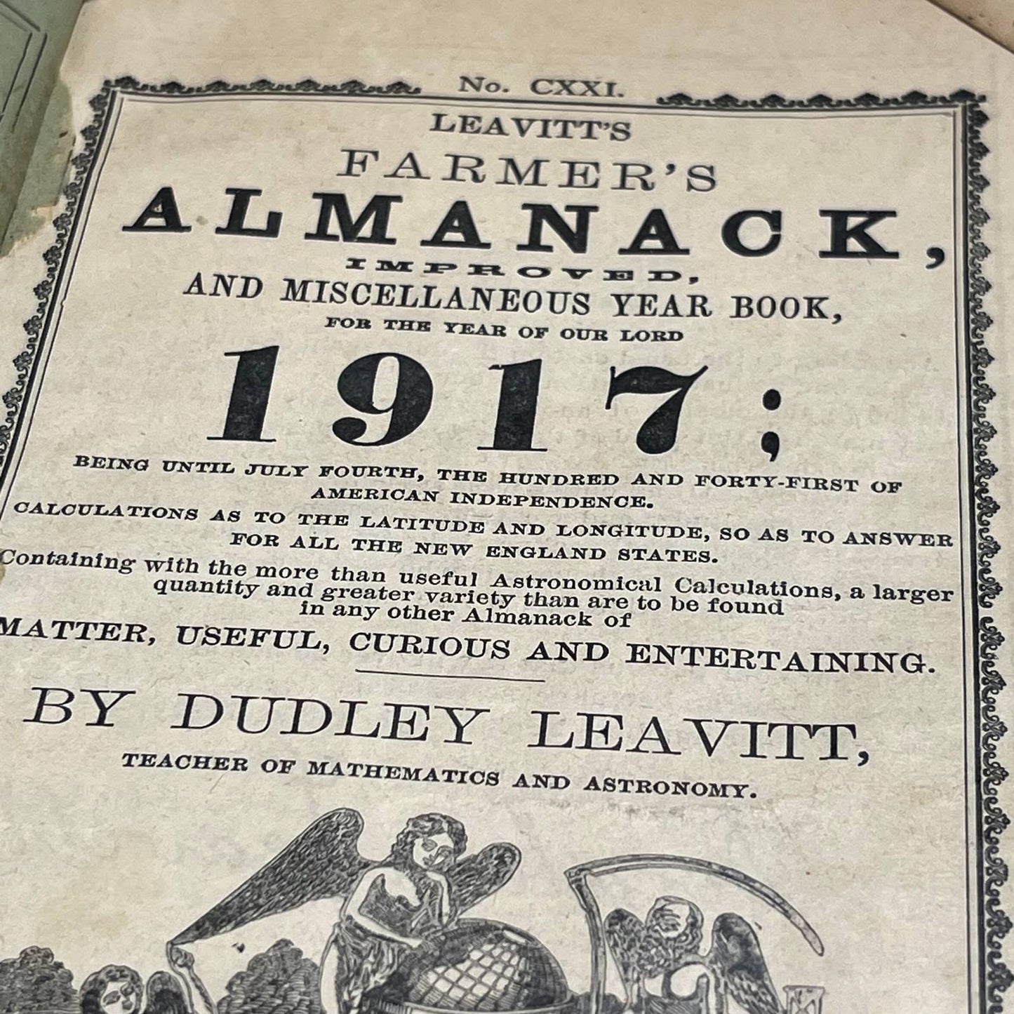 1917 Levitt’s Farmer’s Almanac Dover New Hampshire Geo E. Barney No. 121 NH1