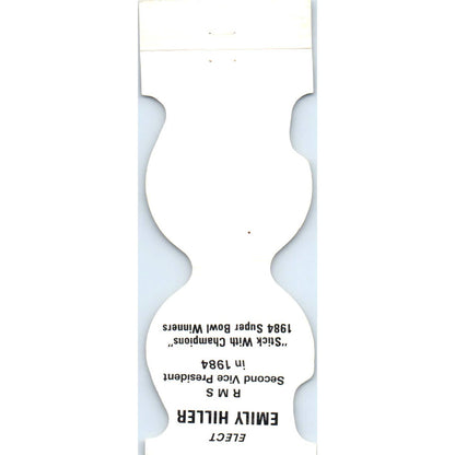 1984 Los Angeles Raiders NFL Vote Emily Hiller Matchbook Cover SA1-M4