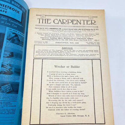 1938 May The Carpenter Magazine Vol. LVIII No. 5 TF2