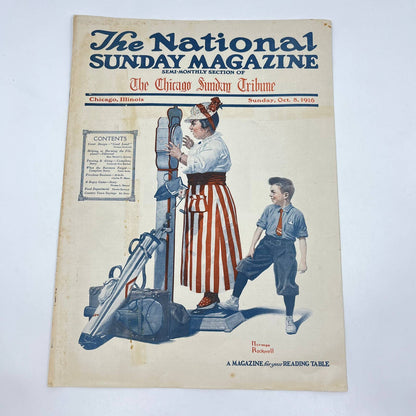 1916 The National Sunday Magazine Oct. 8 Norman Rockwell Cover Chicago FL3