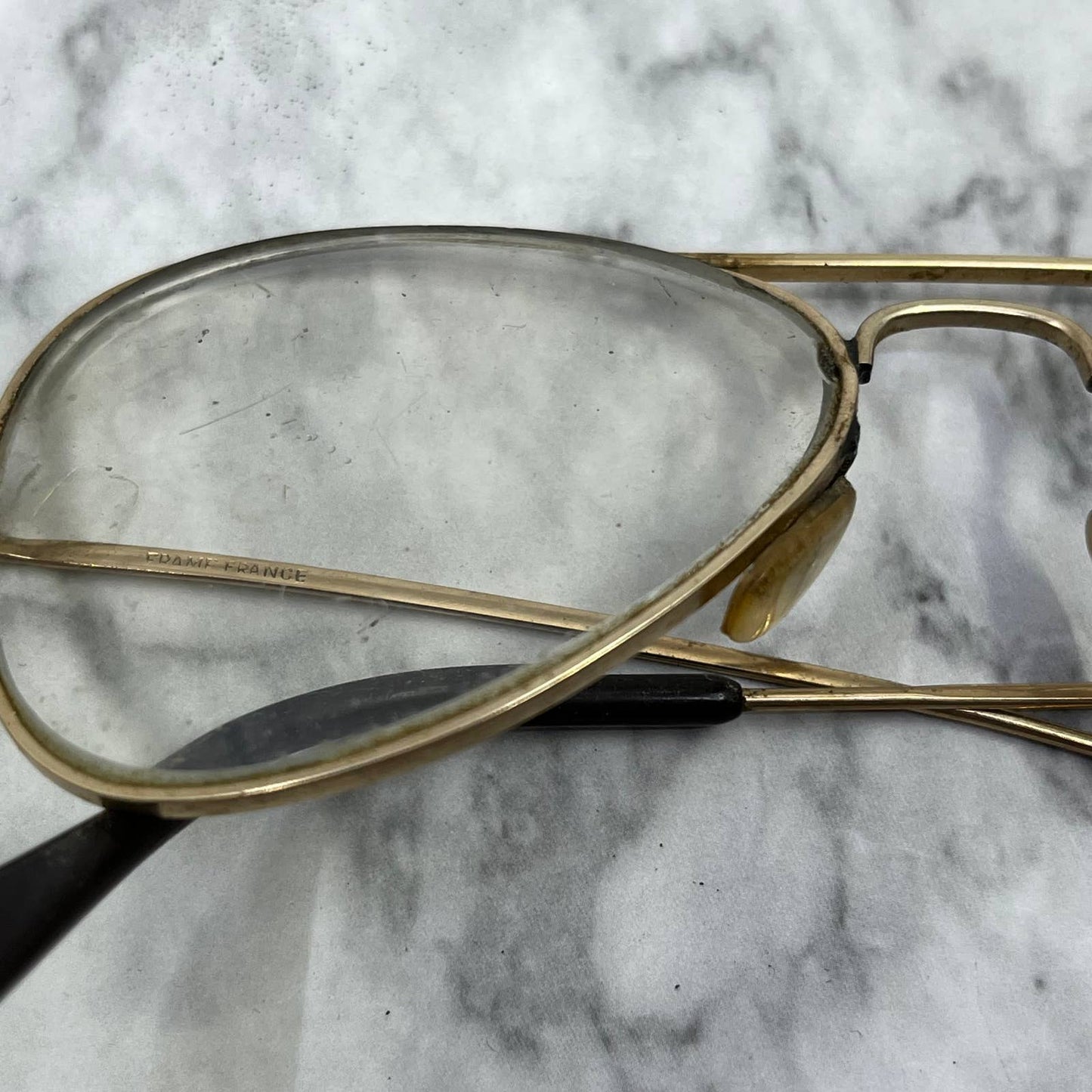Vintage Gold Filled Aviator Frame Eyeglasses Frames 5” France SE9