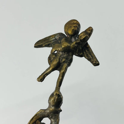 Antique Italian Brass Long Angel Stirring Spoon 7.5” SB3