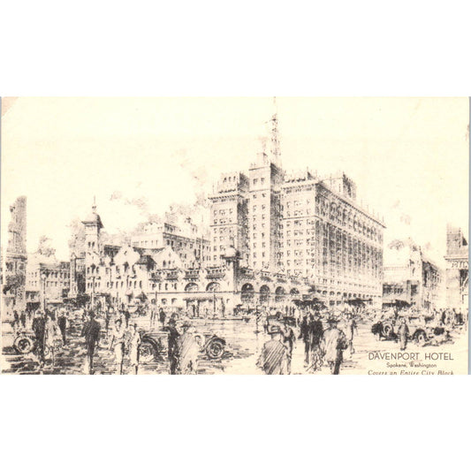 Antique Postcard Davenport Hotel, Spokane Washington TD9