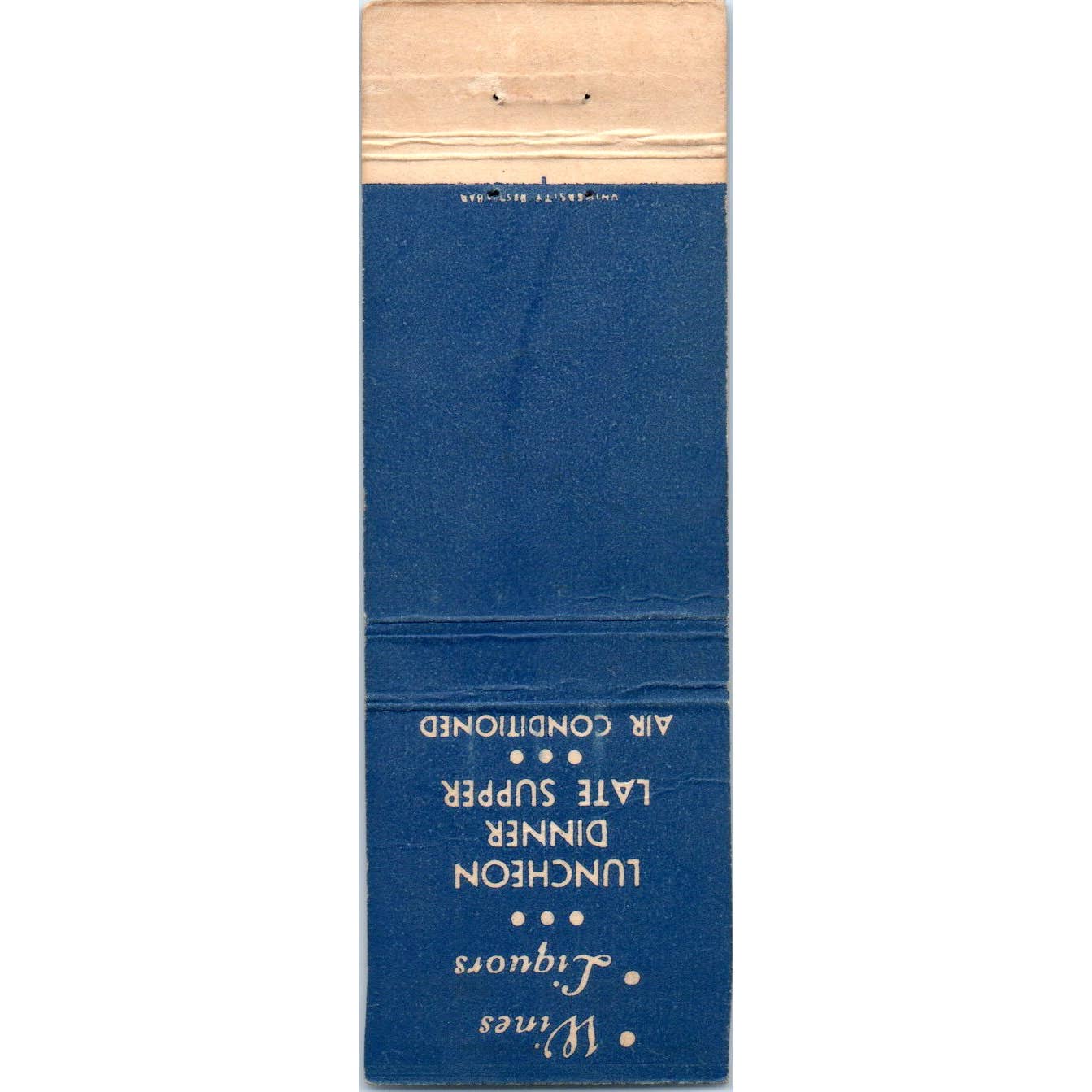 University Bar & Restaurant Broadway NYC Advertising Matchbook Cover SA1-M8