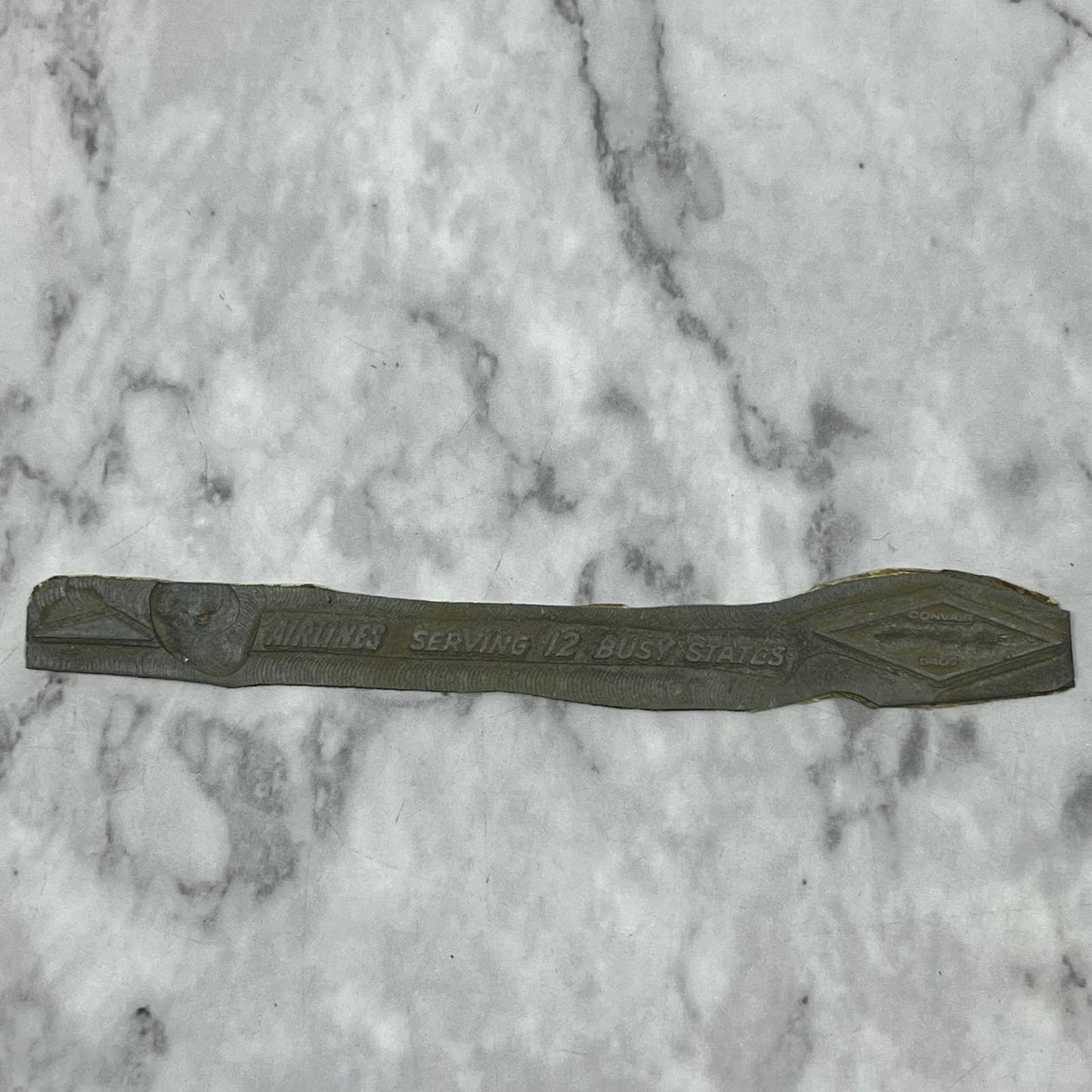 Vintage Printing Letterpress Printers Block Plate Convair 540s Airlines TJ58
