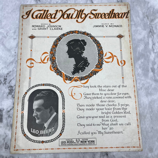 1917 Sheet Music: I Called You My Sweetheart - Jimmie V. Monaco Leo Beers V39-4