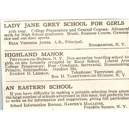 c1920 Harper's Magazine Ad - Eastford Boys School Stanley Kelley Pomfret CT EA3-2