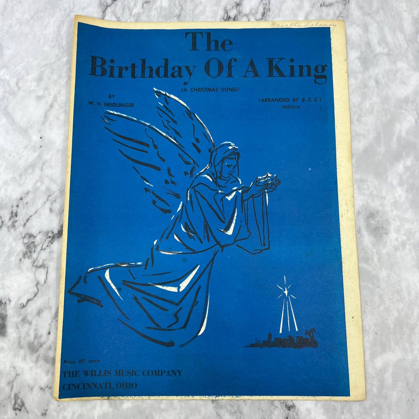 Vintage Sheet Music - The Birthday of a King Christmas Song W.H. Neidlinger TH5