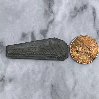 Vintage Printing Letterpress Printers Block Plate Waterman Line TJ515