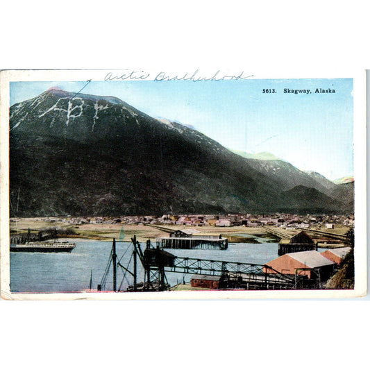 Boats in the Harbor of Skagway Alaska c1920 Original Postcard TK1-30