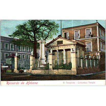 Recuerdo do Habana Columbus Temple Havana c1905 Cuba Original Postcard TK1-P16