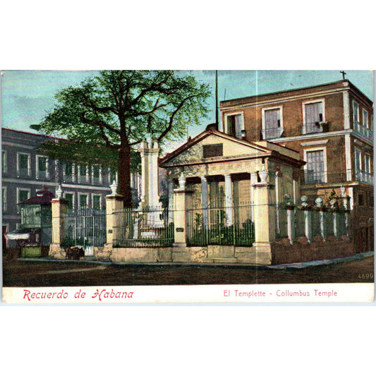 Recuerdo do Habana Columbus Temple Havana c1905 Cuba Original Postcard P3-1