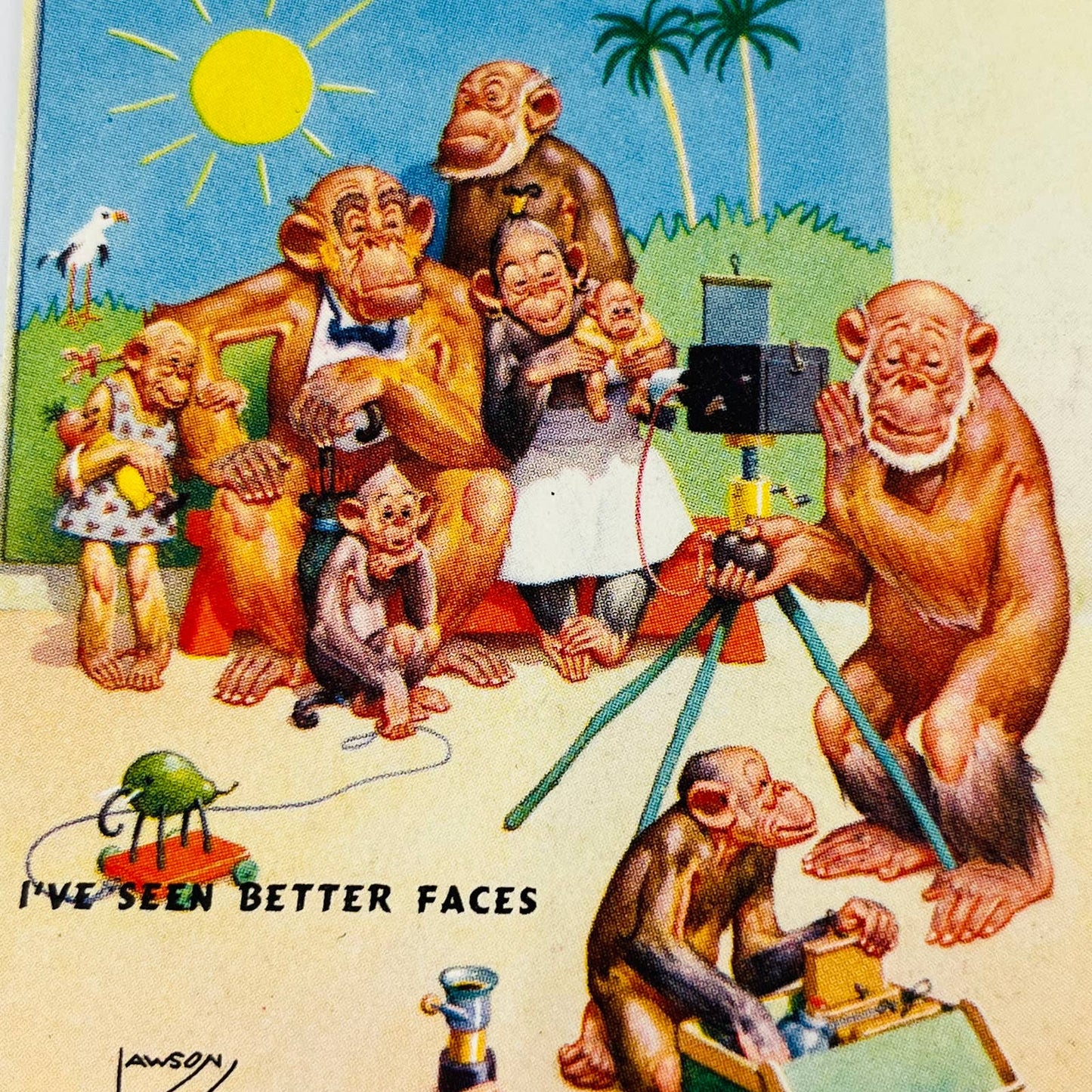 1953 Blotter Card Brown & Bigelow Union Trade Show Minneapolis MN Monkeys C5