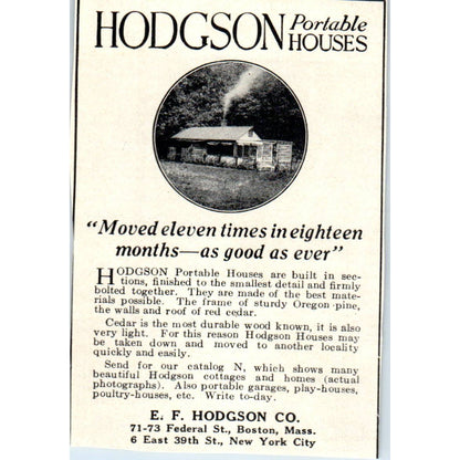 c1920 Harper's Magazine Ad - E.F. Hodgson Portable Houses NYC EA3-4