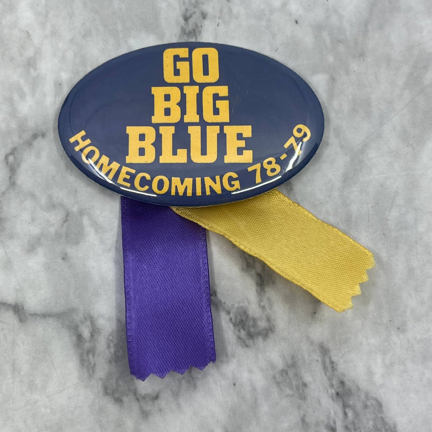 1978-79 Hermantown Hawks Homecoming Football Pinback Button Go Big Blue SF1