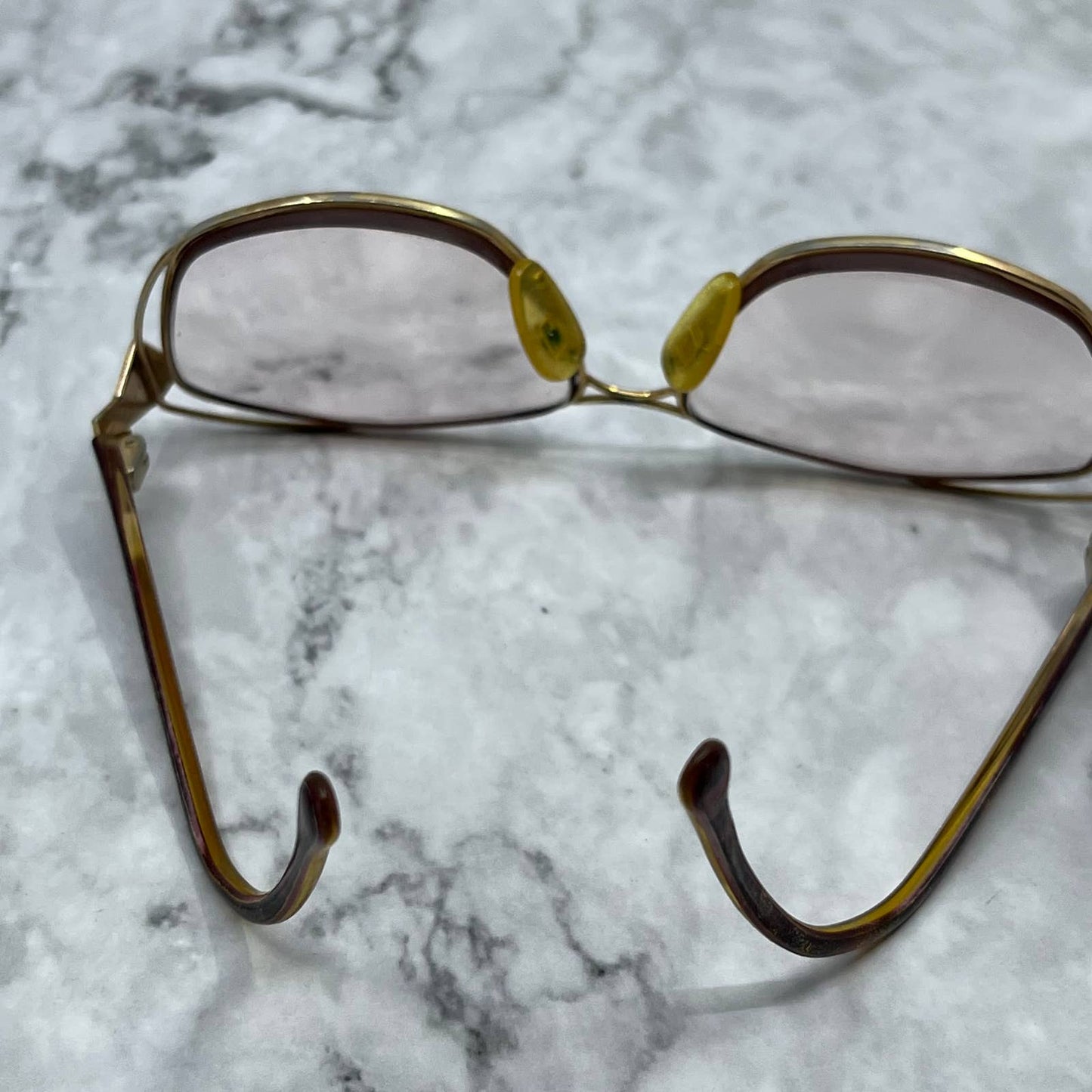 Retro 90s Oversize Gold Tone Eyeglasses Frames w/ Case SE9