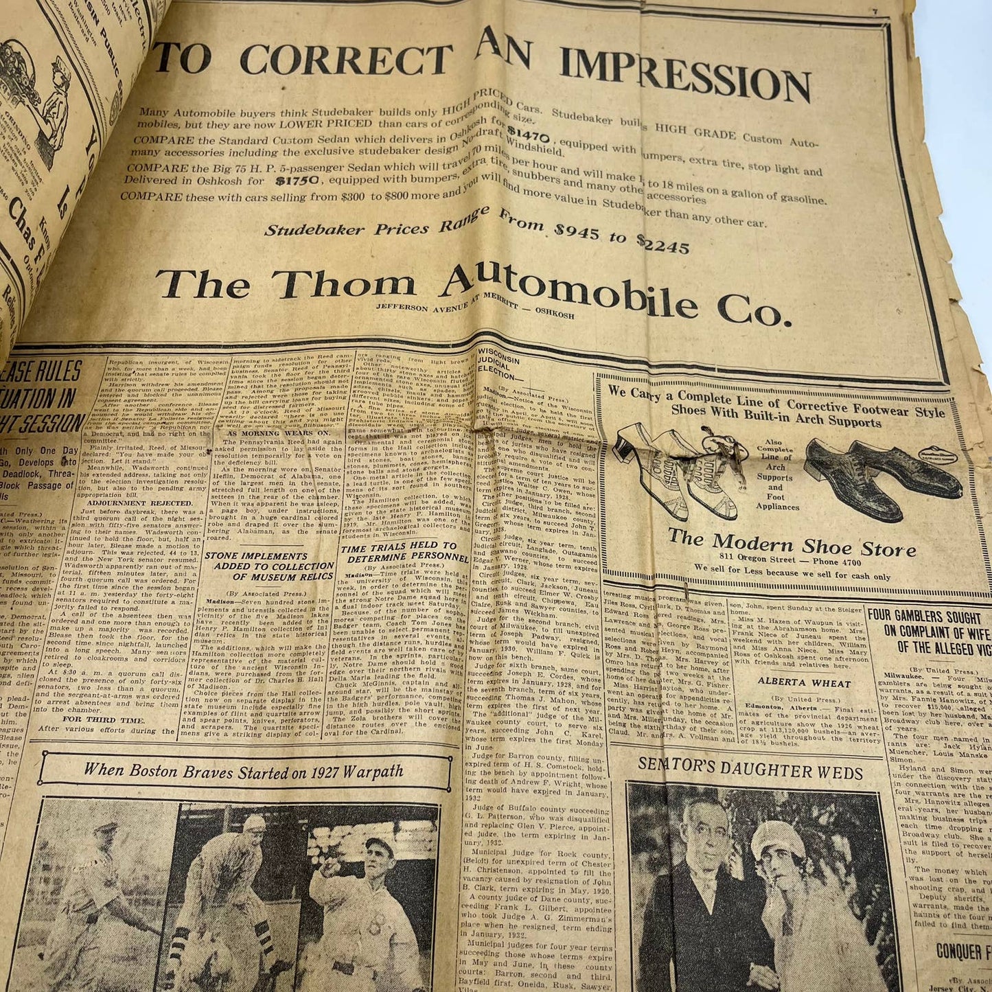 1927 March 3 DAILY NORTHWESTERN Newspaper Prohibition Measure to President TI6-2