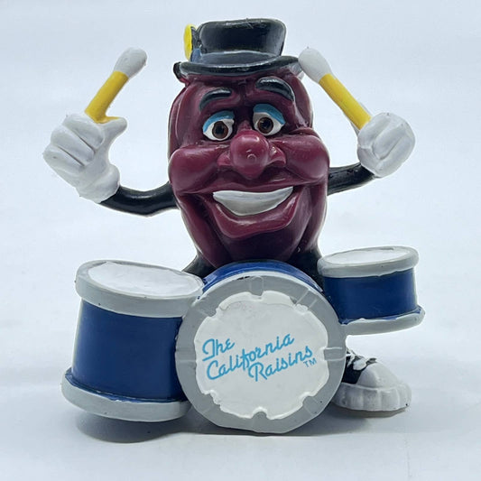 Vintage 1988 The California Raisins PVC Figure Drummer Rock Band Applause 3" TF9