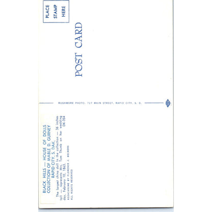 Black Hills Collection Largest China Doll Mrs. Tom Thumb Original Postcard PB8