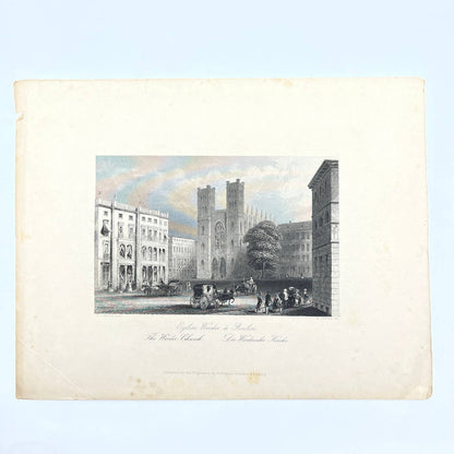 1864 Original Steel Art Engraving - The Werder Church A.H. Payne 8.5x11" AC3