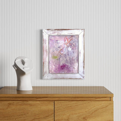 Original Framed Mixed Media Abstract Art Painting 10x12 “Swift Symbiosis” w/ COA