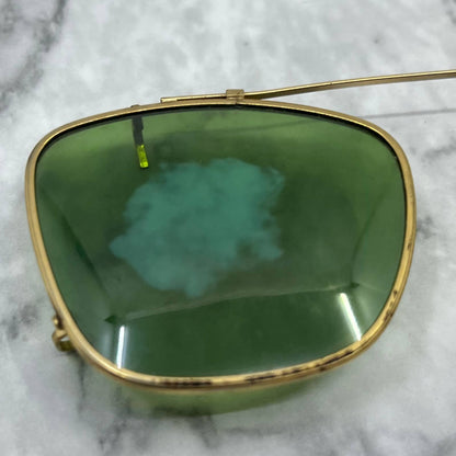 Vintage Aviator Polaroid Gold Tone clip-on sunglasses frames 4.25 Across SE9