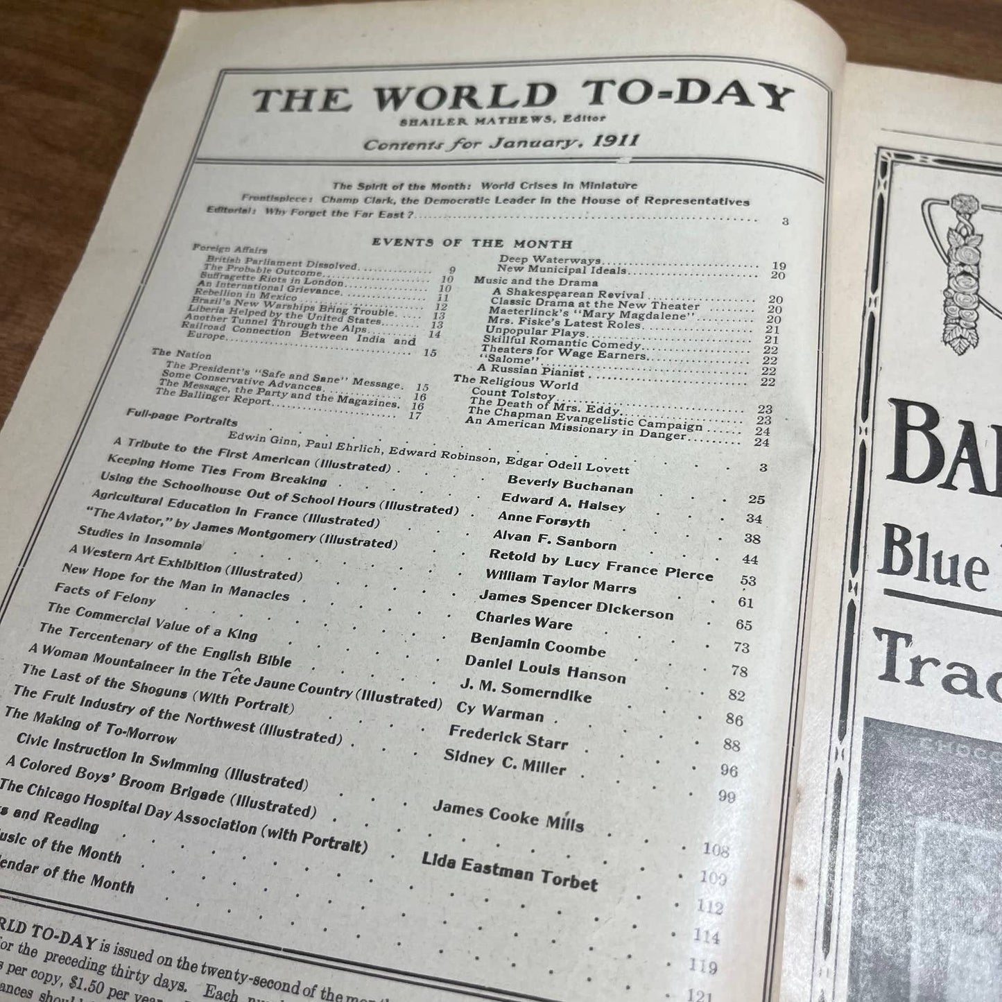 January 1911 The World To-Day Magazine No Cover Champ Clark British Parliment A2