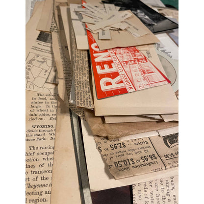 Vintage/Antique Junk Journal Crafting Lot - Approx 2 Lbs - Over 100 Pcs