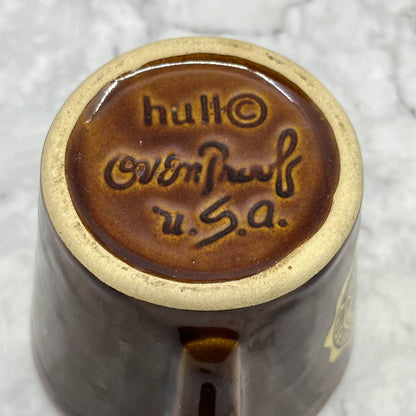 Vtg Hull USA Colorado State University Coffee Mug Brown Salt Drip Pottery TB6