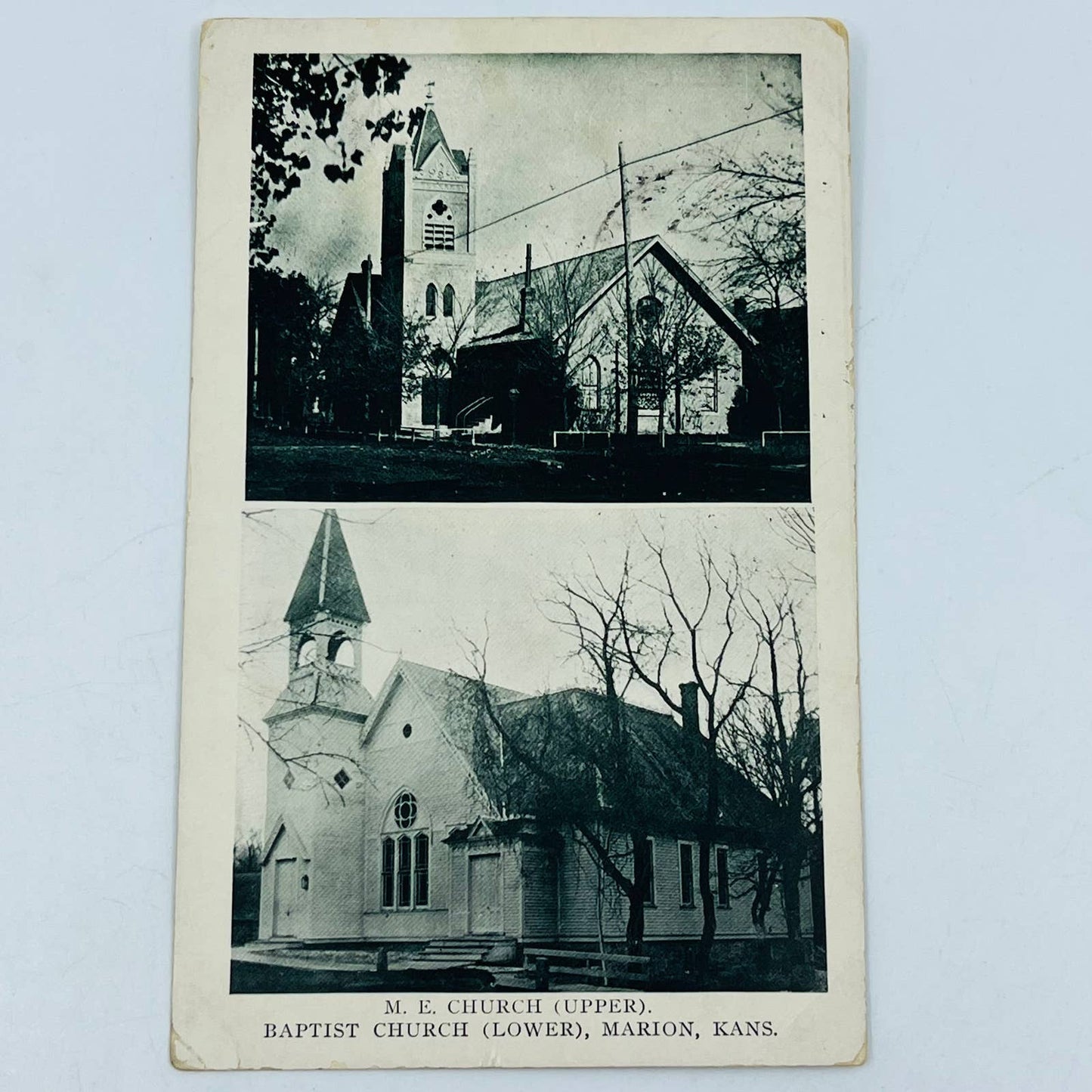 1910s M.E. Methodist Church & Baptist Church Marion Kansas PA8