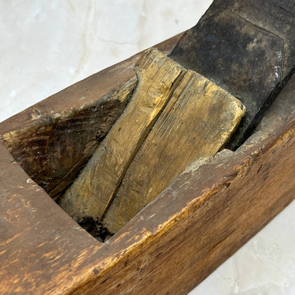Primitive Handmade Wood Coffin Block Plane Carpenter Woodworking 11” TI7