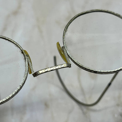 c1910 Round Eyeglasses Etched Chester W. Gaskell Optician St. Paul MN TC5-S1