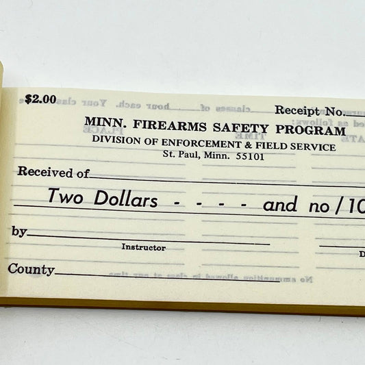 1960s Minnesota Firearm Safety Ticket & Receipt Book UNUSED SC8