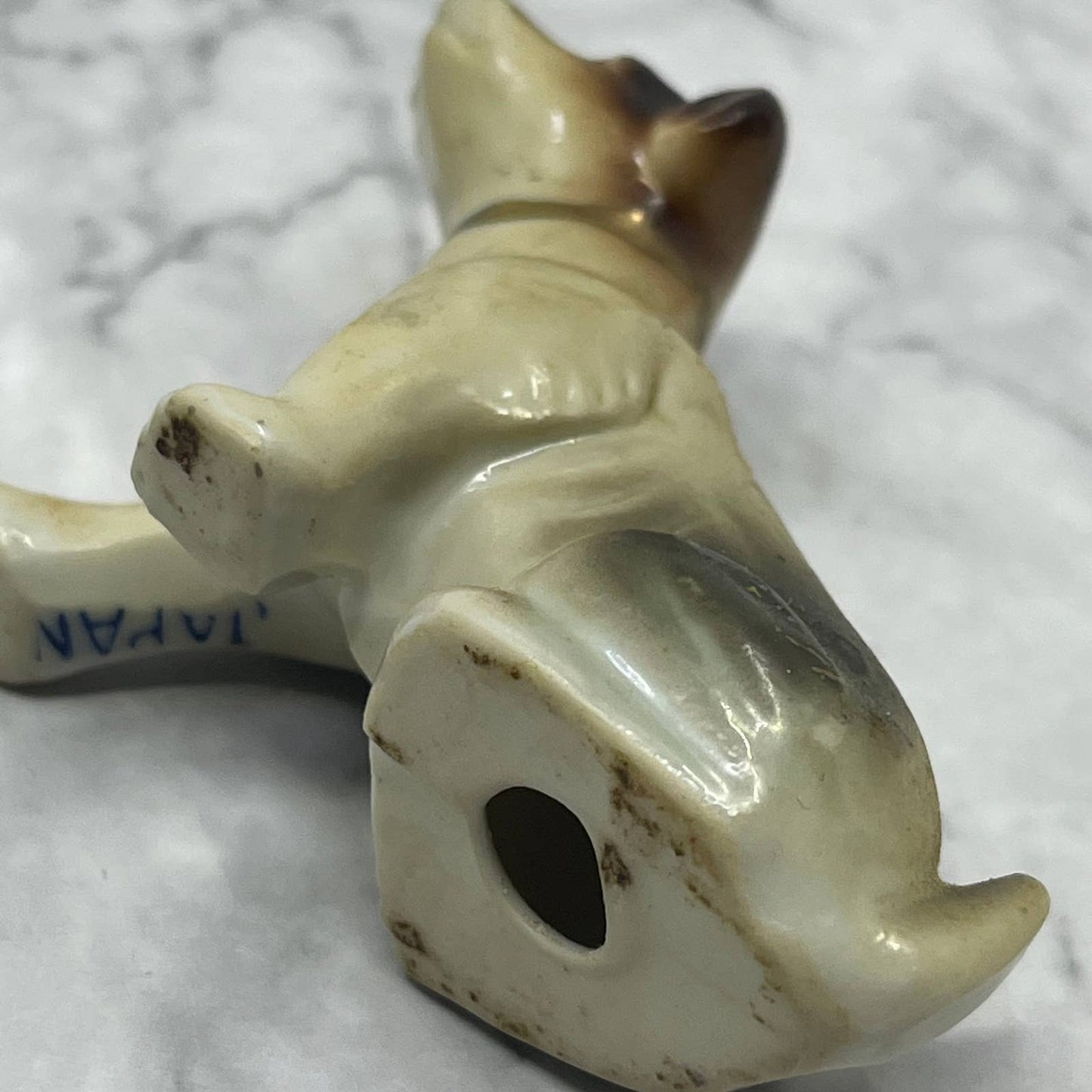 Vintage MCM Hand Painted Beagle Hound Dog Bone China Figurine 2.5” SE1