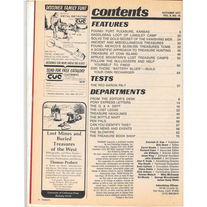 Treasure Magazine - Treasure Hunting Metal Detecting Oct 1977 M3