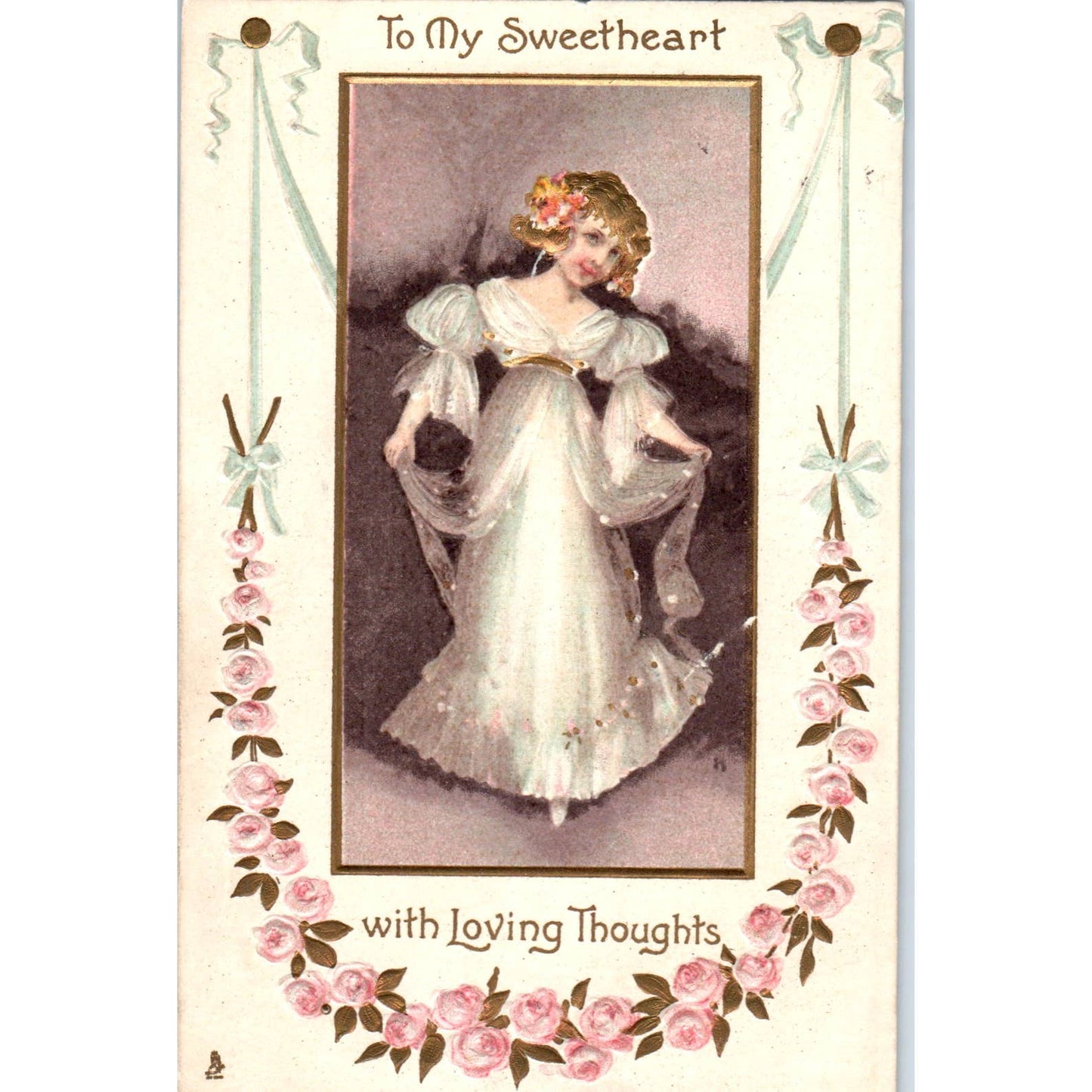 Love Greetings No.129 Raphael Tuck c1910 Original Postcard TK1-24