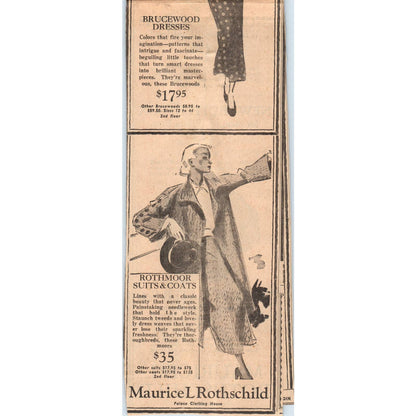 1935 MPLS Journal Newspaper Ad Maurice L Rothschild Palace Clothing House FL5-3