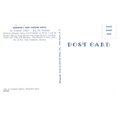 Holiday Deluxe Hotel Berkshire, Pittsfield MA Fred Tereshuck - Postcard TJ8-2