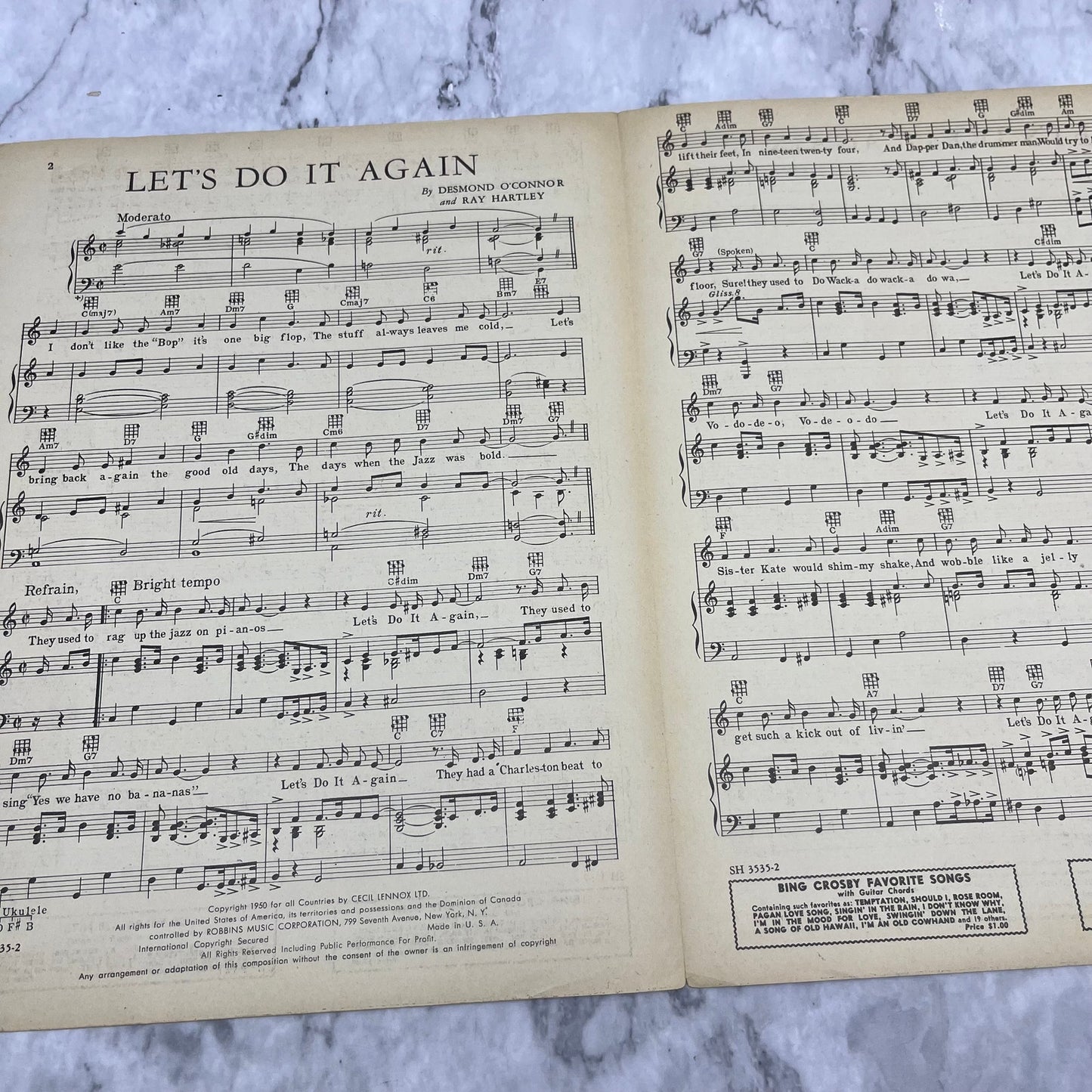 Vintage Sheet Music Let's Do It Again Frankie Carle & Orchestra Victor V38