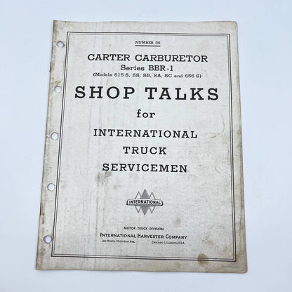 1940s Shop Talks International Truck Servicemen #35 Carter Carburetor BBR-1 TF8