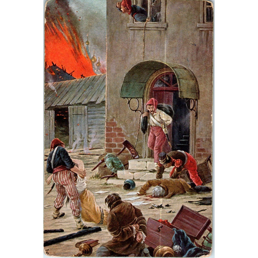1812 Fire of Moscow B.Zvorykin Russian Original Postcard P2-8